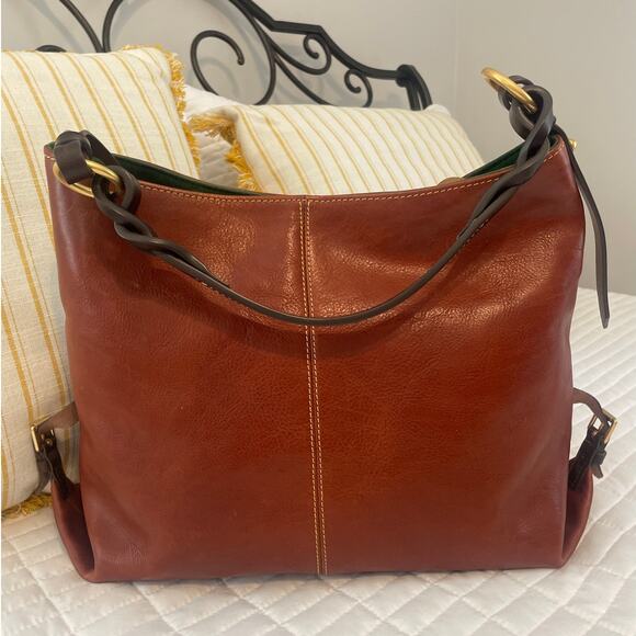 Dooney and Bourke Florentine Leather Med Sac Twisted Strap Ginger NWT - Picture 3 of 12